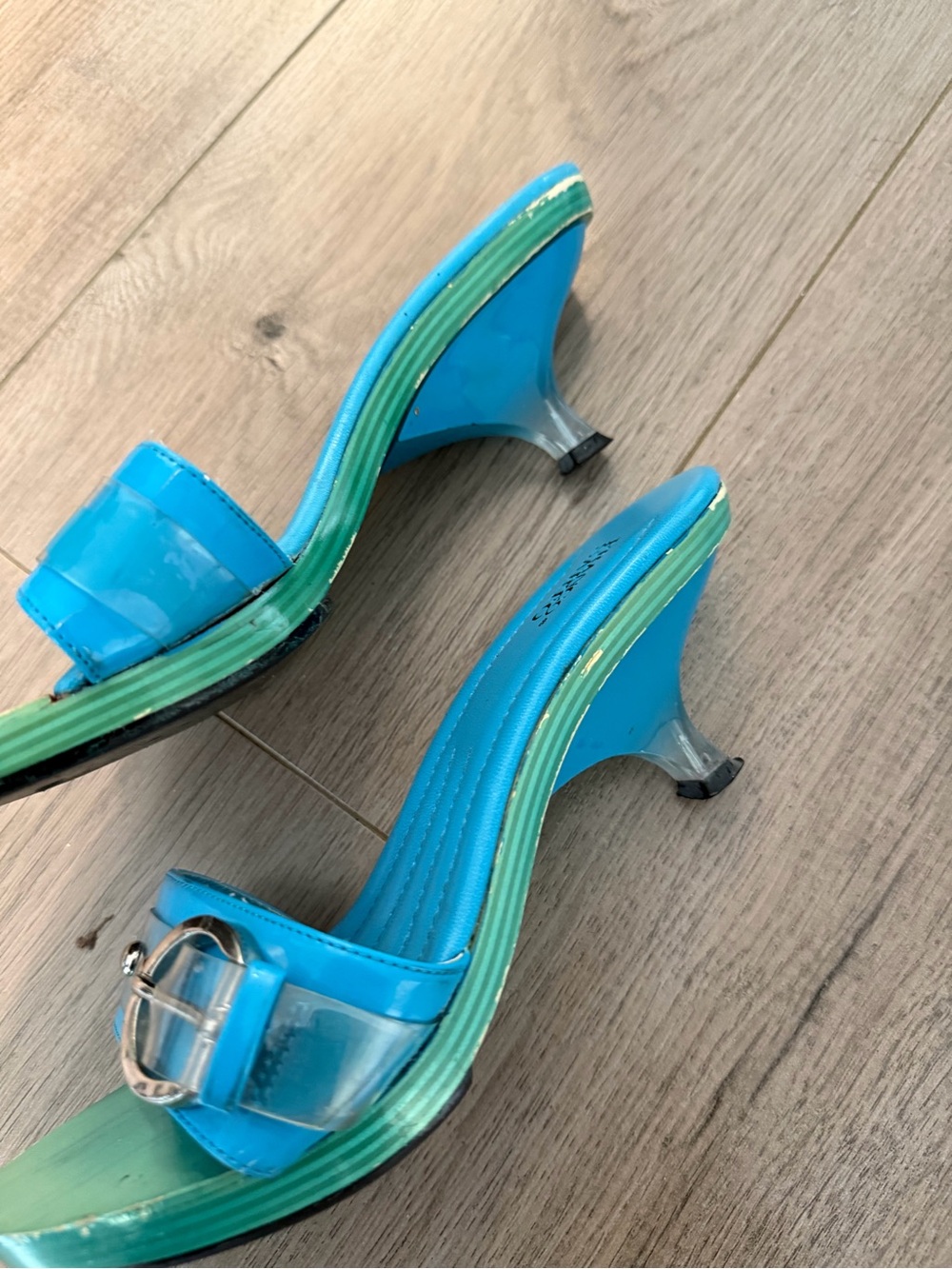 Y2K Franco Sarto Wooden Kitten Heels - Picture 2 of 5